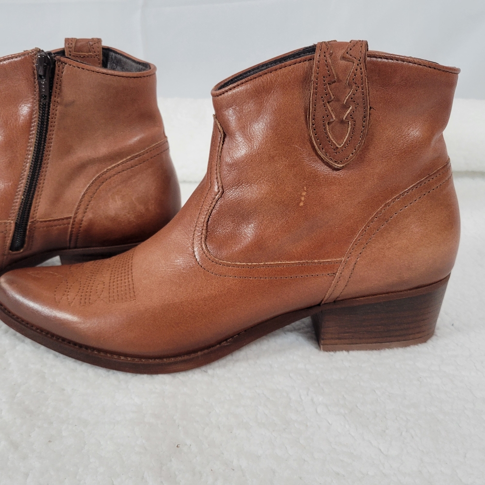 Apropo Leather Ankle Boots Bootie Pointed Toe Chic Western Style Wms Sz 9 Shoes - Picture 5 of 16